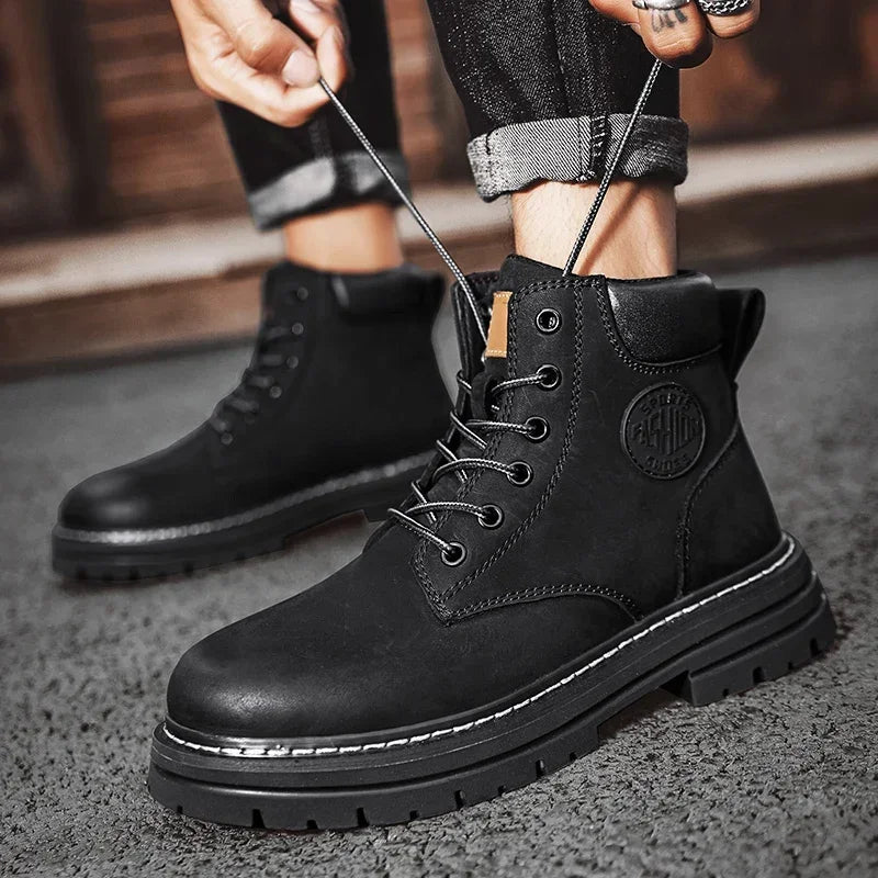 Men's and Women's High Top Boots for Outdoor Activities with Sturdy Sole