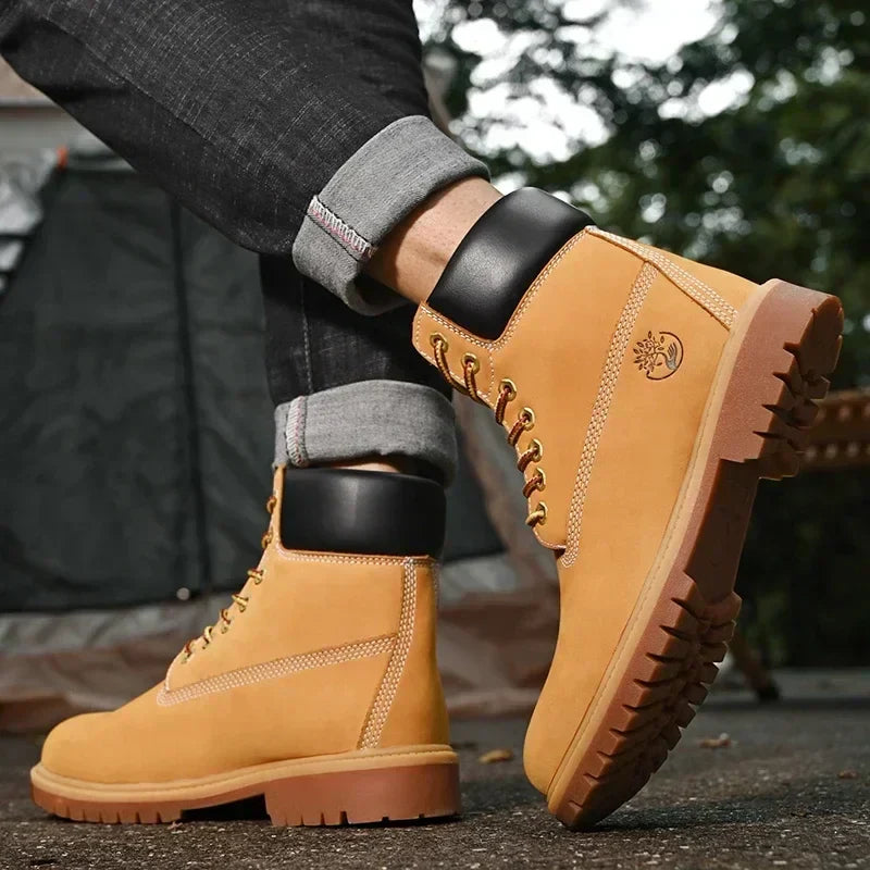 Men's and Women's High Top Boots for Outdoor Activities with Sturdy Sole