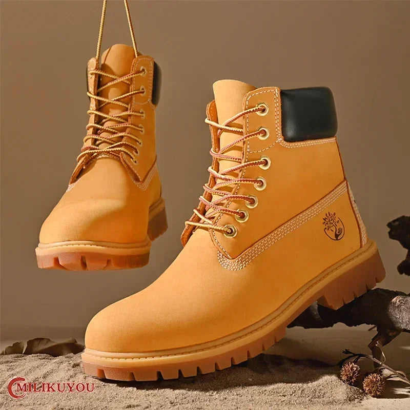 Men's and Women's High Top Boots for Outdoor Activities with Sturdy Sole