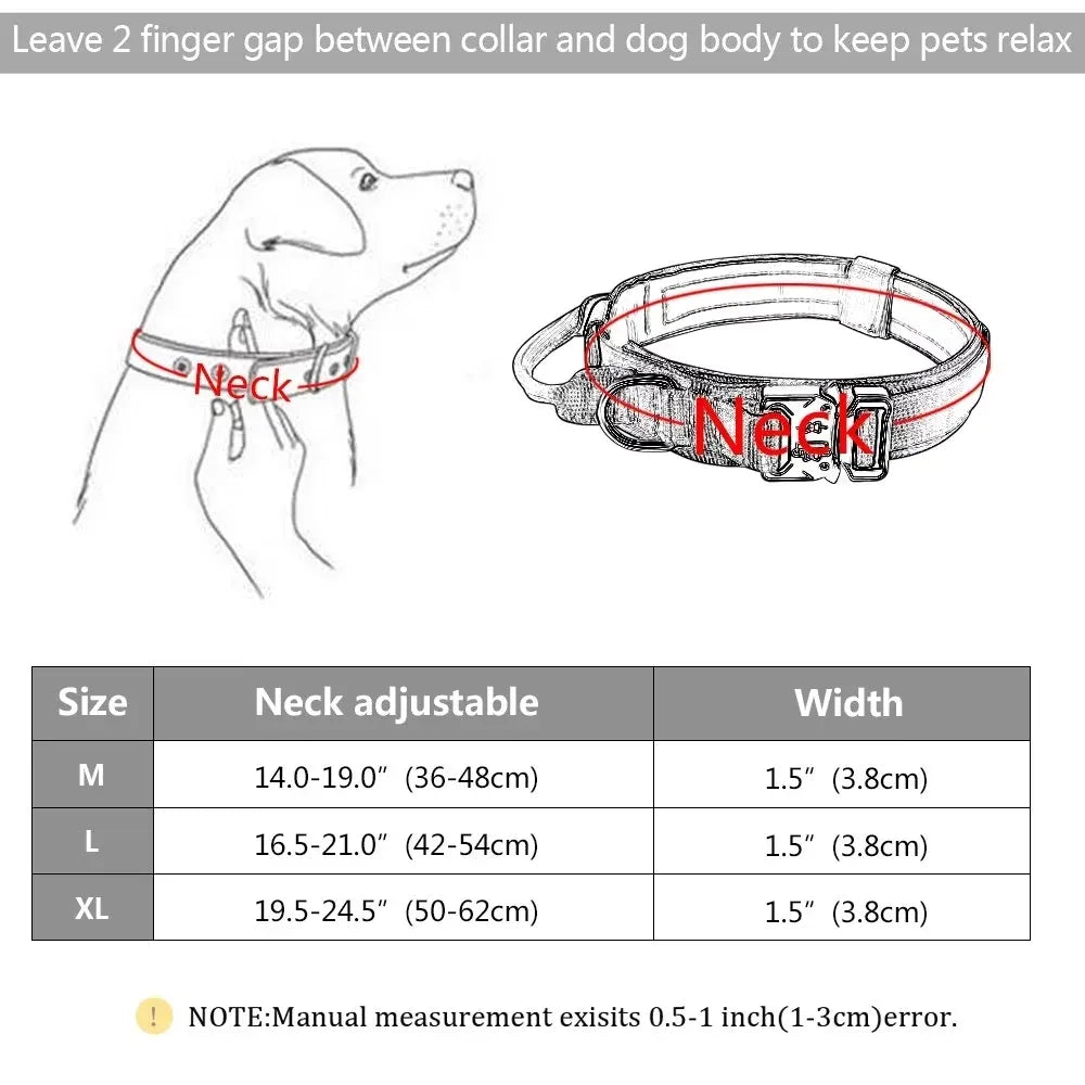 Military Grade Tactical Dog Collar with Control Handle