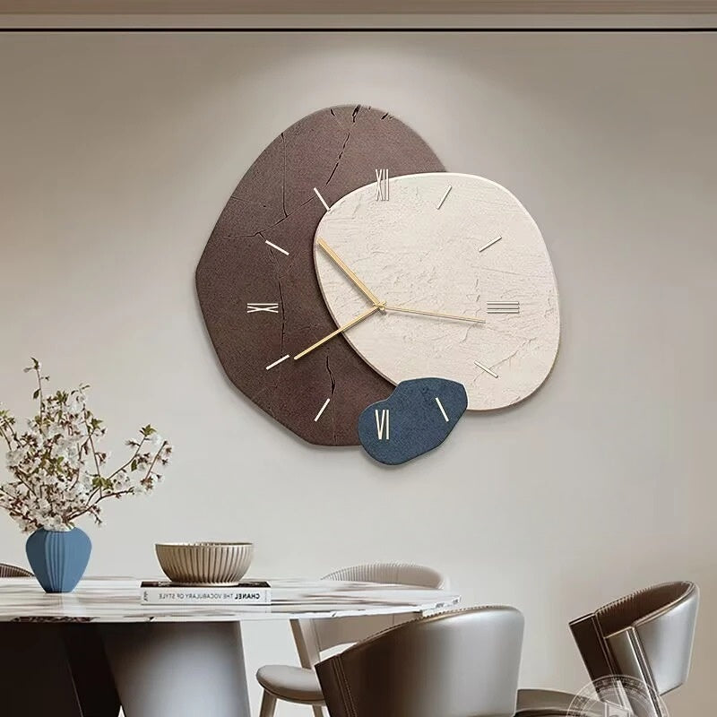 Wooden Wall Clock with Artistic Irregular Design