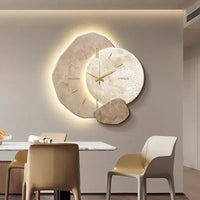 Wooden Wall Clock with Artistic Irregular Design
