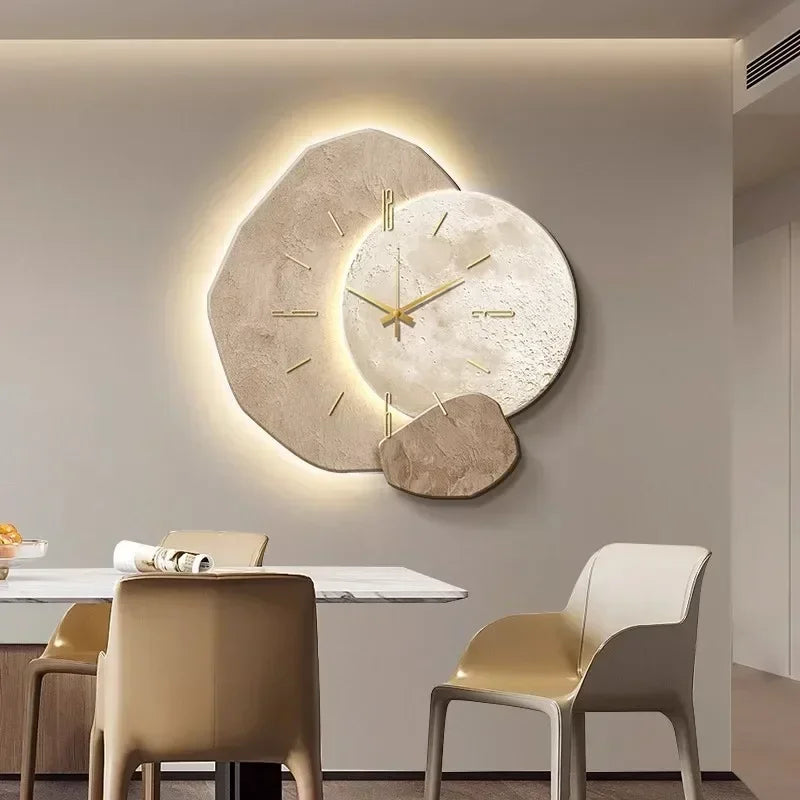 Wooden Wall Clock with Artistic Irregular Design