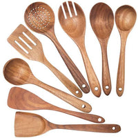 Natural Teak Wood Cooking Utensil Set