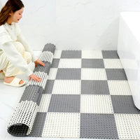 Shower Mat Set | Waterproof Rubber | Mold-Resistant | 11.8" Sq. | Dries Fast