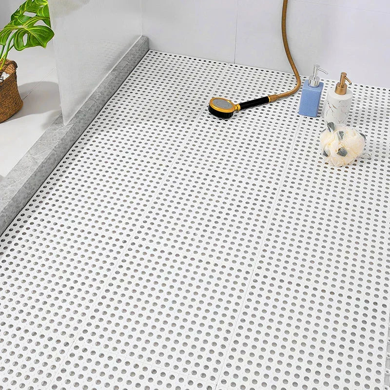 Non-Slip Bath Mat Set | Waterproof Rubber | Mold Resistant | 11.8" x 11.8" | Quick-Drying Safety