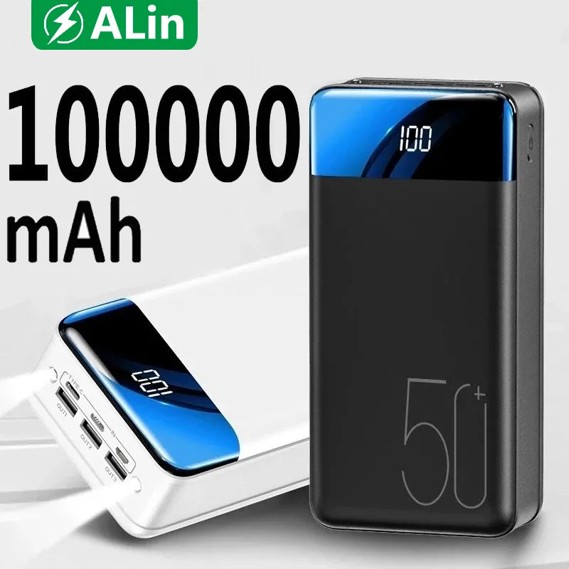 Sisica 100,000 mAh Portable Charger | High-Speed Refuel | Laptops, Tablets, Phones