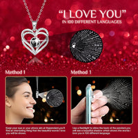 Preserved Eternal Flower Rose Gift Box with LED Light and Love Necklace