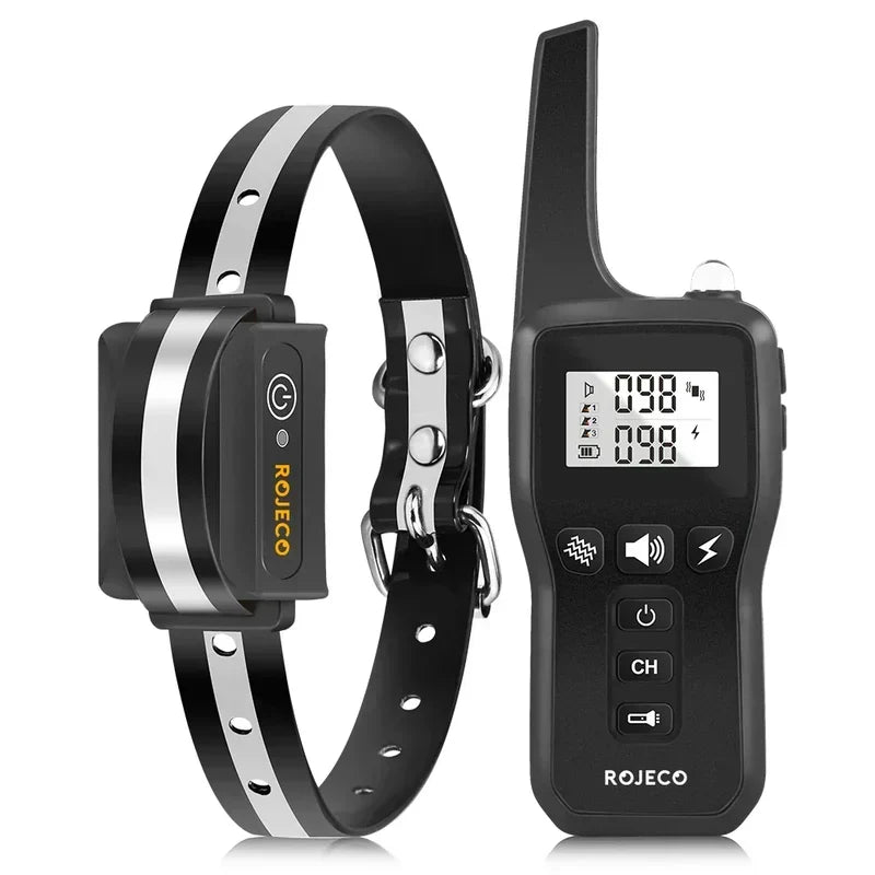 Rechargeable IP67 Waterproof Dog Training Collar with 1000m Range and 3 Modes