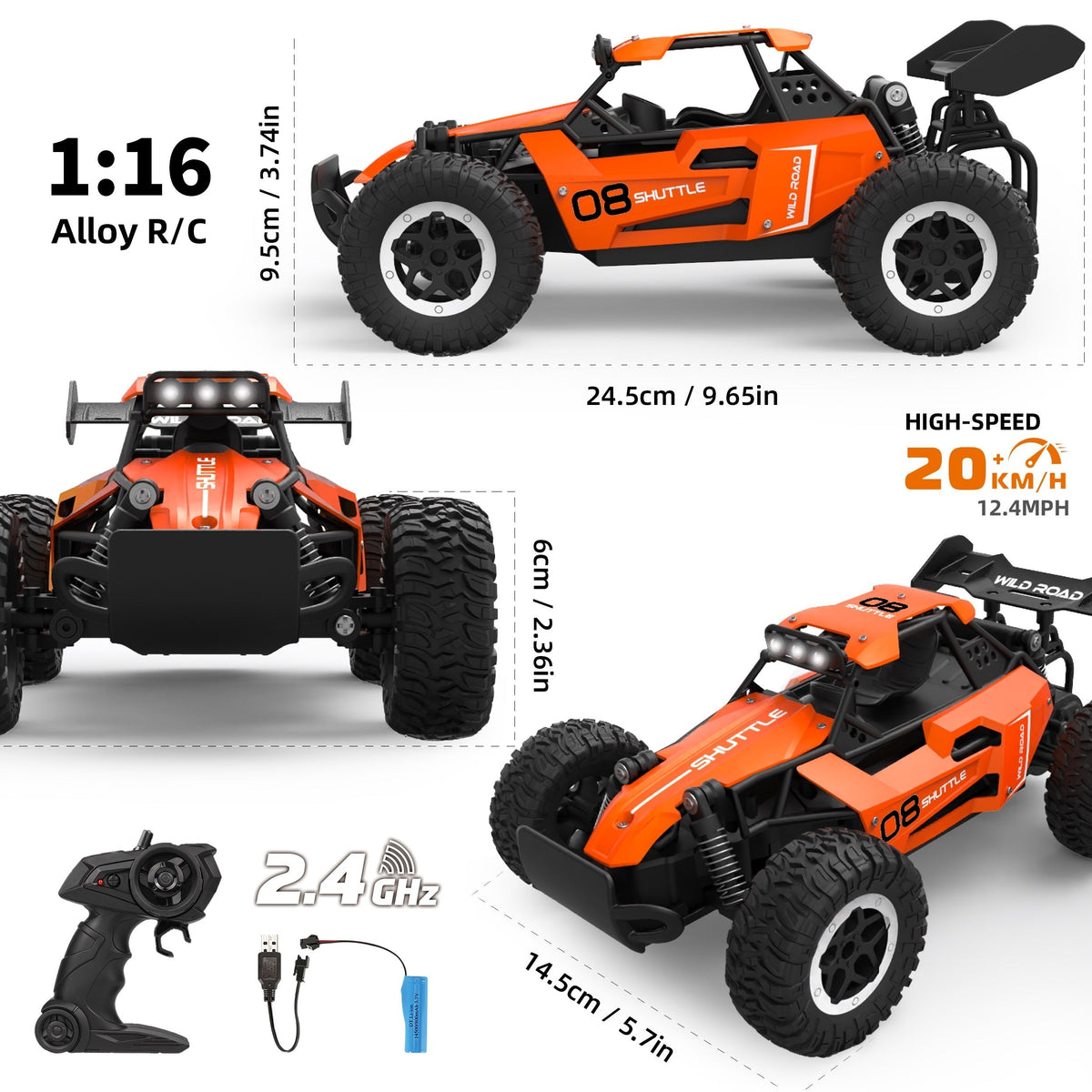 Remote Controlled Off-Road Alloy Racing Car