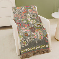 Reversible Bohemian Blanket: Soft Comfort with Floral Pattern