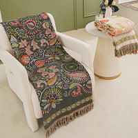 Reversible Bohemian Blanket: Soft Comfort with Floral Pattern