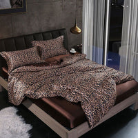 Sett (4 pieces) Silk/Satin Bedding Duvet Cover-2x Pillowcases-Sheet