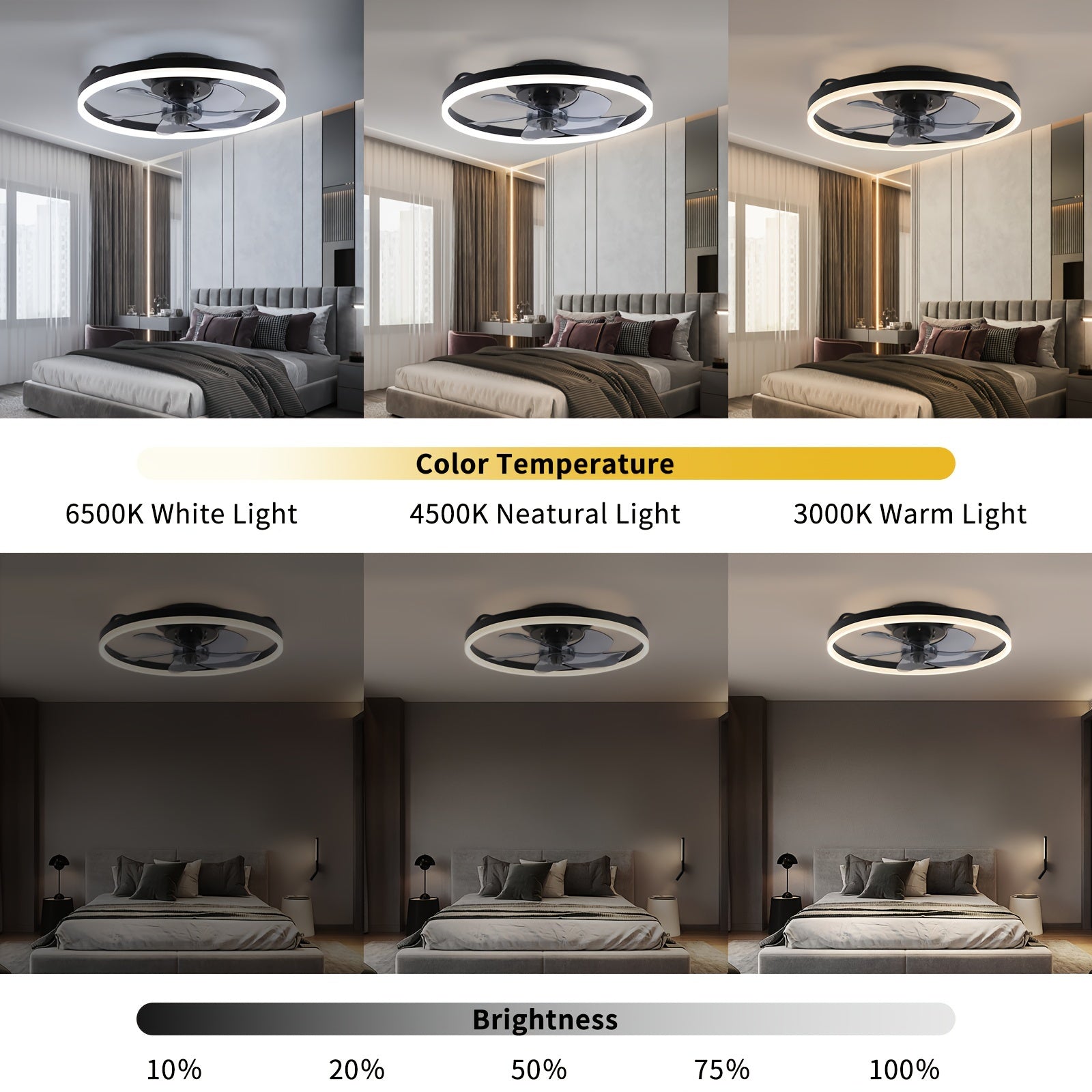 50cm Ceiling Fan with LED Ring Light