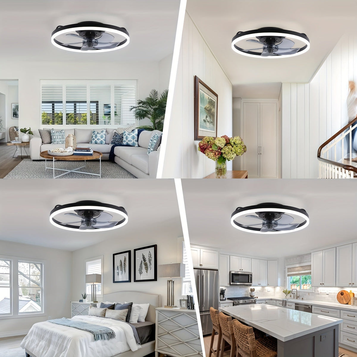 50cm Ceiling Fan with LED Ring Light