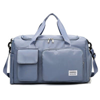 Multi-pocket travel bag, sports and gym bag with separate shoe compartment
