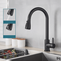 Retractable Kitchen Faucet w/ Single Lever & Spray, Steel - Nyvara Shop