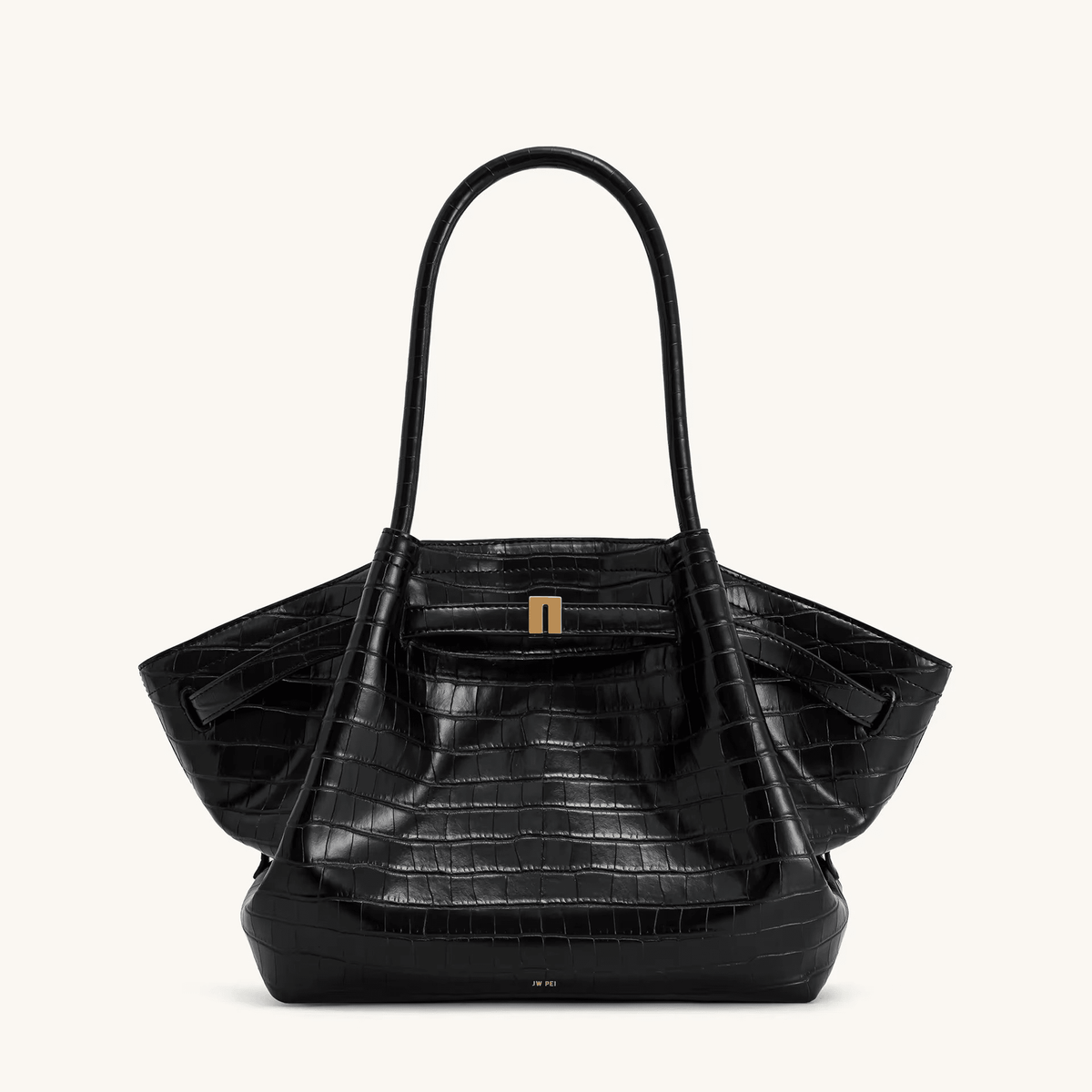 Shoulder Bag Hana Pattern Faux Suede Appearance and Large Capacity