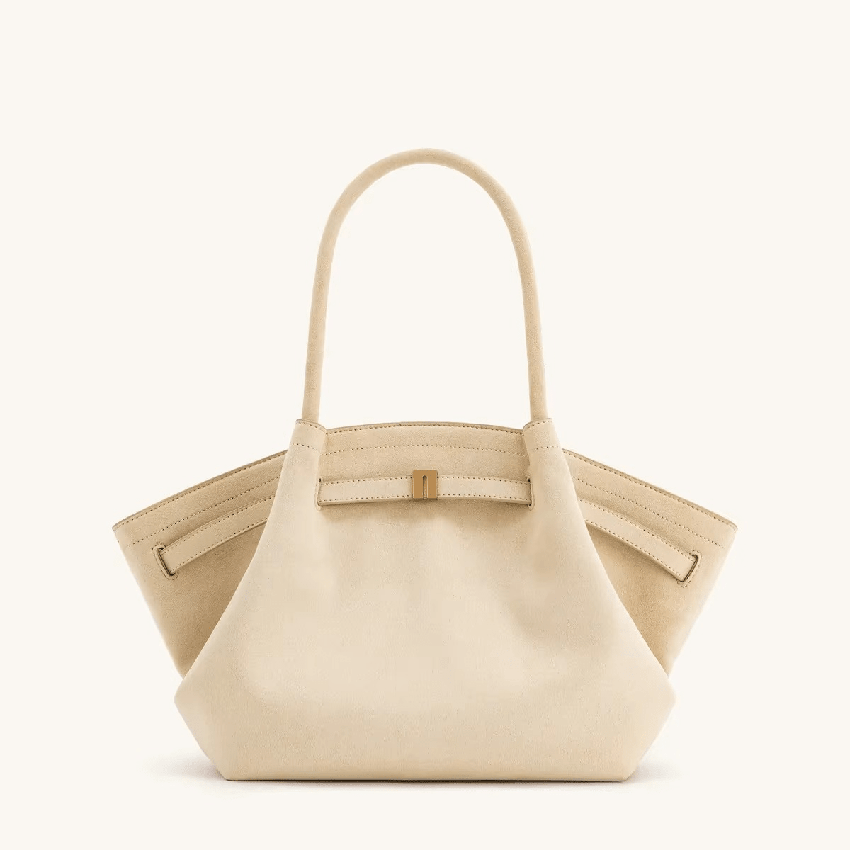 Shoulder Bag Hana Pattern Faux Suede Appearance and Large Capacity