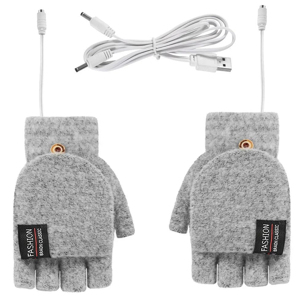 USB Rechargeable Heated Wave Gloves