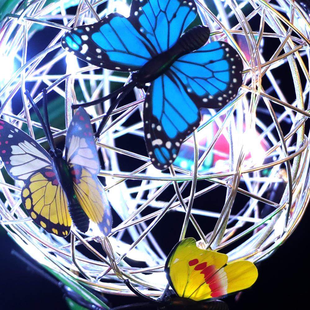 Solar Lighted Mesh Butterfly Orb