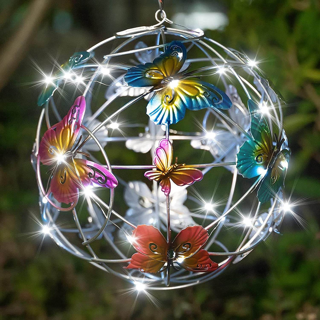 Solar Lighted Mesh Butterfly Orb