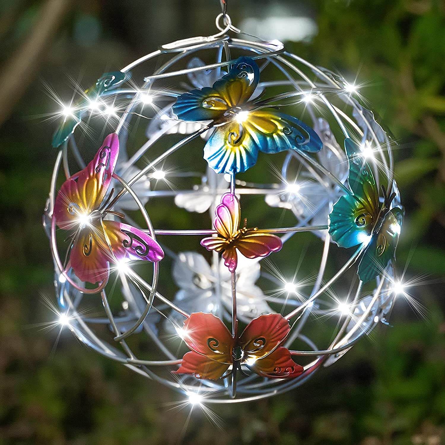 Solar Lighted Mesh Butterfly Orb