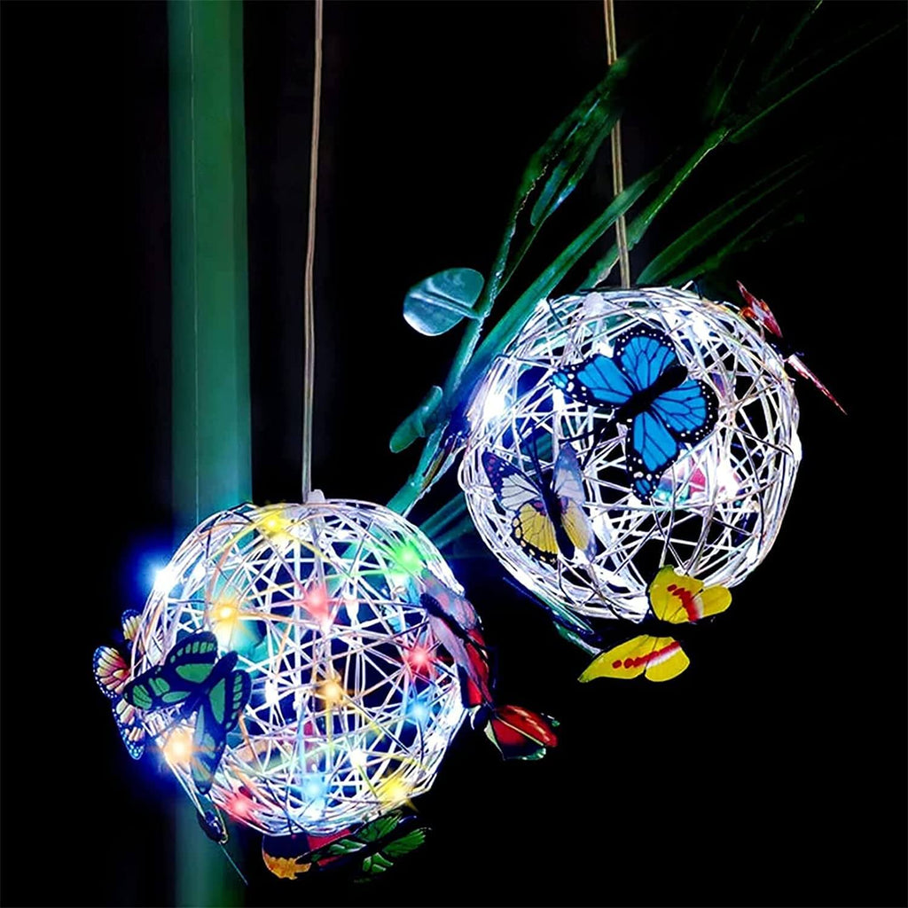 Solar Lighted Mesh Butterfly Orb