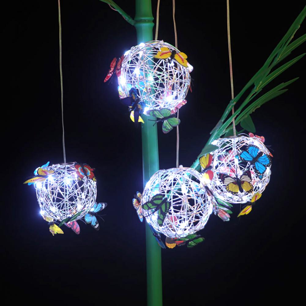 Solar Lighted Mesh Butterfly Orb