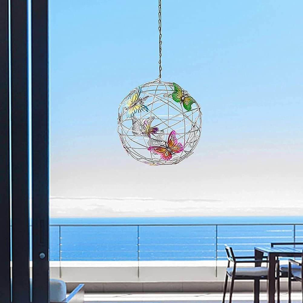 Solar Lighted Mesh Butterfly Orb
