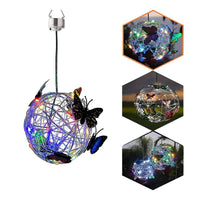 Solar Lighted Mesh Butterfly Orb