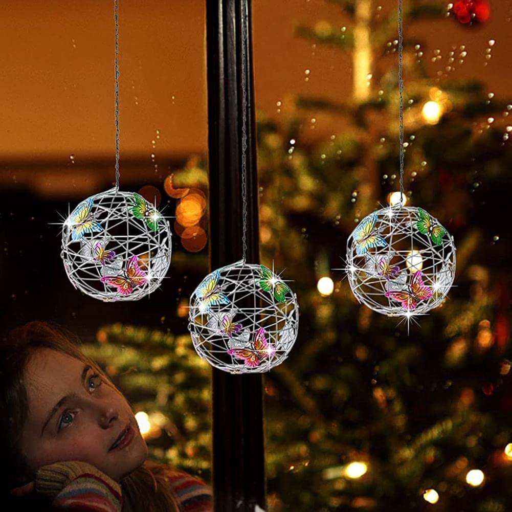 Solar Lighted Mesh Butterfly Orb