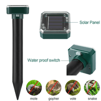 Solar-Powered Ultrasonic Pest Repeller | Repels Moles & Rodents | Waterproof, 400Hz, Garden Protection Outdoor