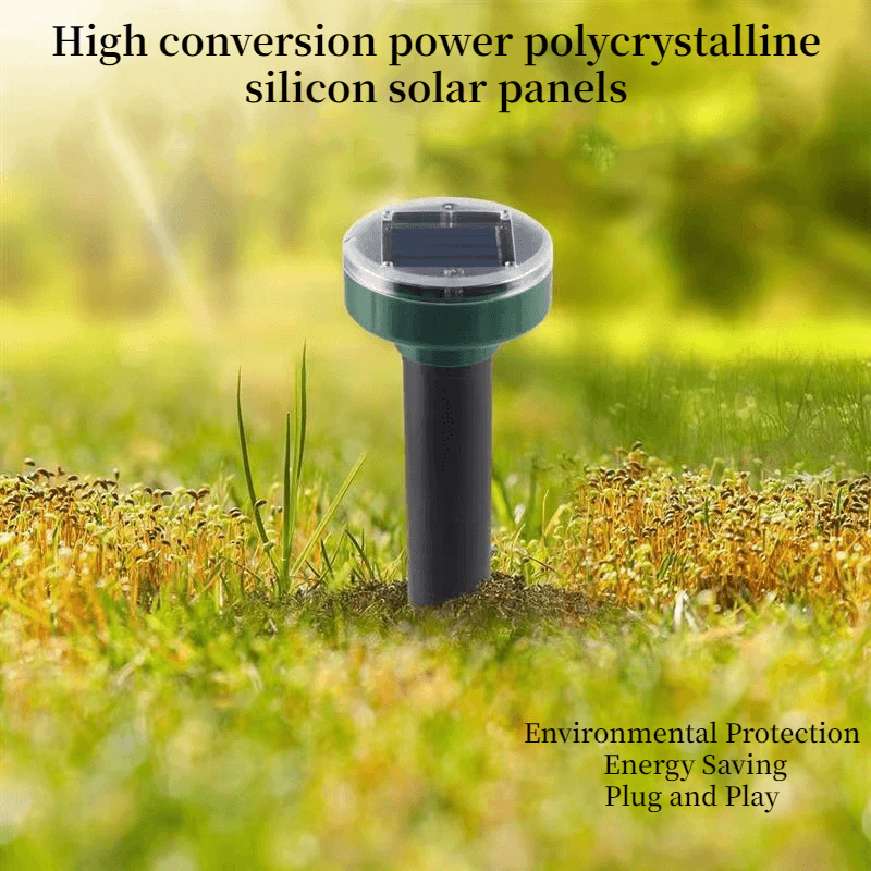 Solar-Powered Ultrasonic Pest Repeller | Repels Moles & Rodents | Waterproof, 400Hz, Garden Protection Outdoor