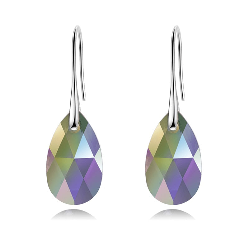Blue Crystal Drop Earrings