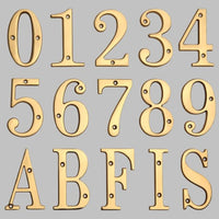 Traditional House Numbers Made of Solid Brass