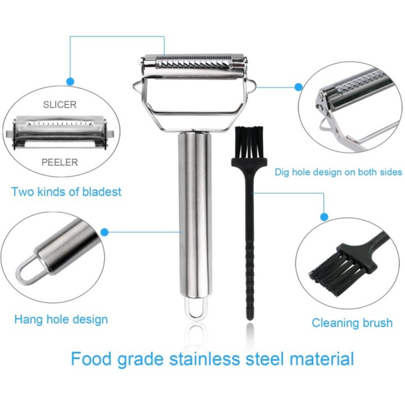 Ultra-Sharp Stainless Steel Multi-Function Vegetable Peeler & Julienne Cutter
