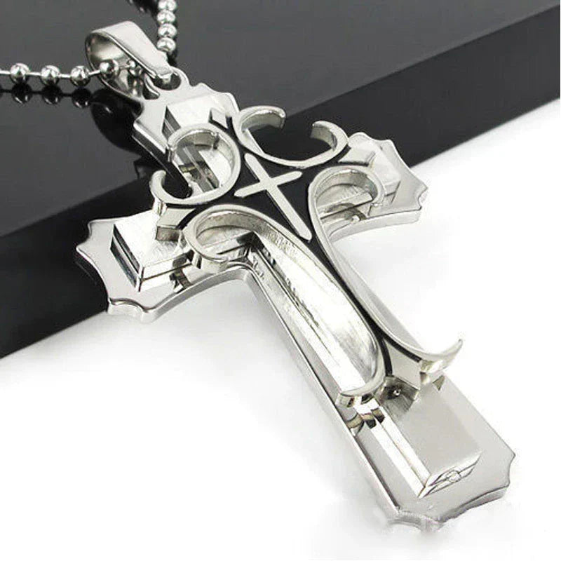 Vnox | Men's Stainless Steel Cross Pendant Necklace