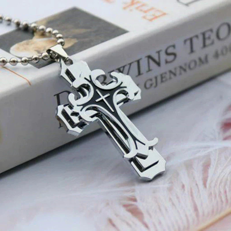 Vnox | Men's Stainless Steel Cross Pendant Necklace