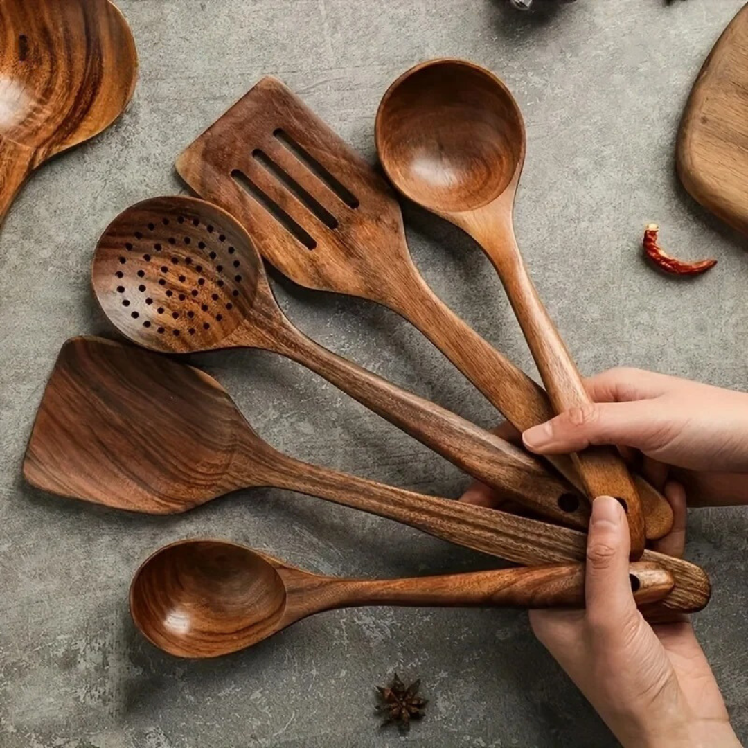Wooden Kitchen Utensil Set - 5 Pieces