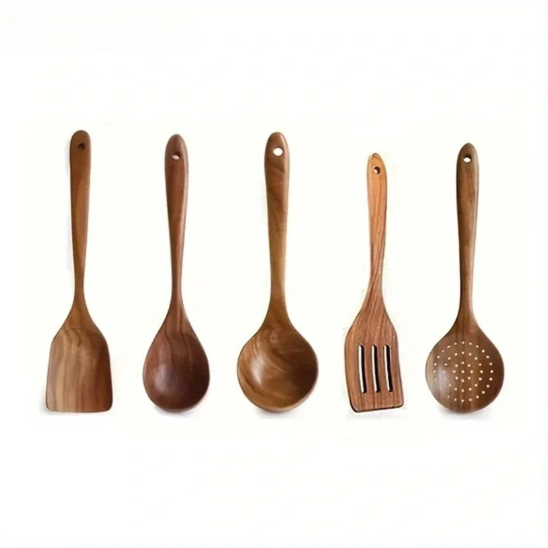 Wooden Kitchen Utensil Set - 5 Pieces
