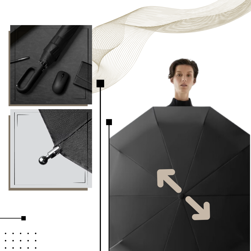 Wind Resistant Umbrella with Automatic Lock