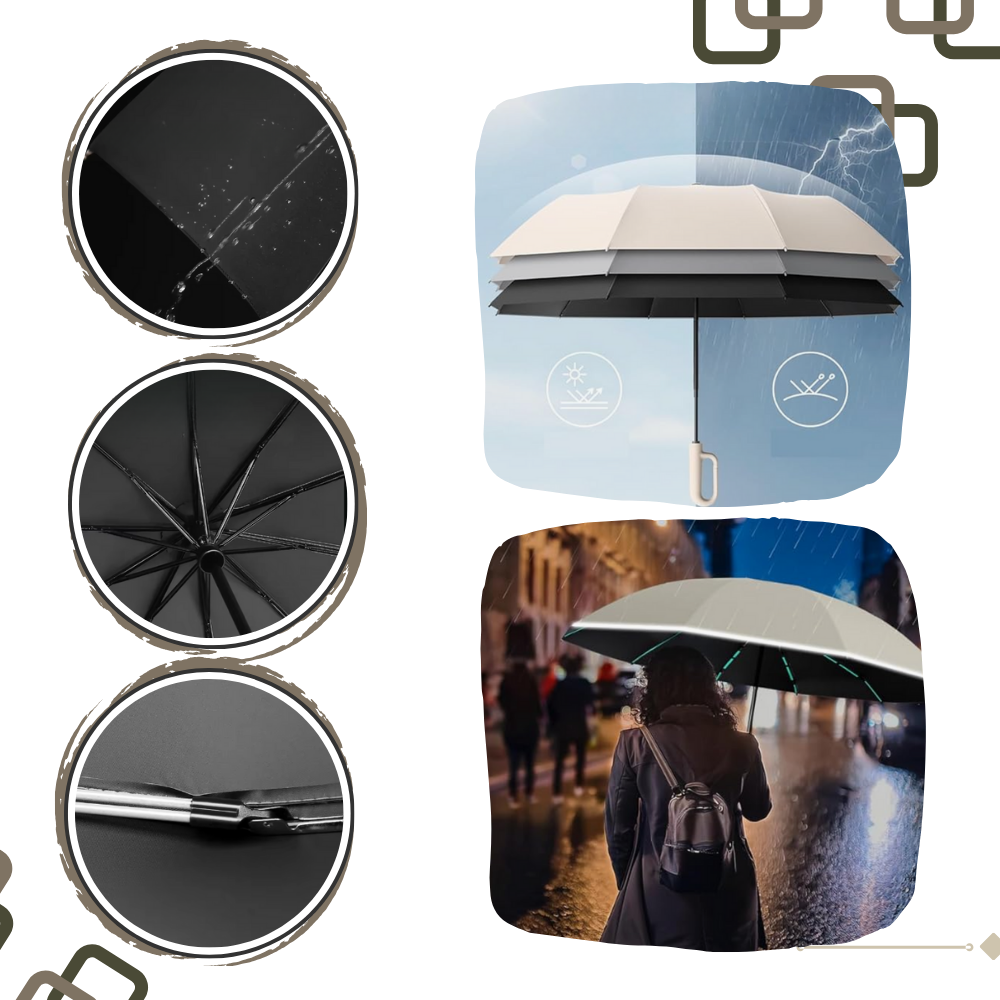 Wind Resistant Umbrella with Automatic Lock