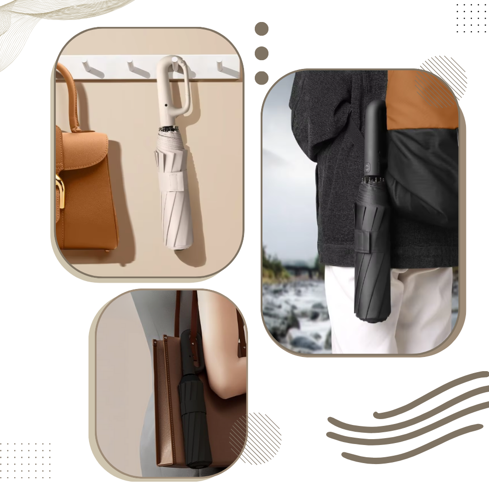 Wind Resistant Umbrella with Automatic Lock