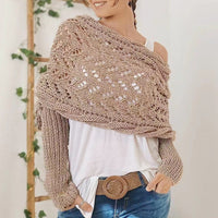 Women's Knitted Scarf with Sleeves