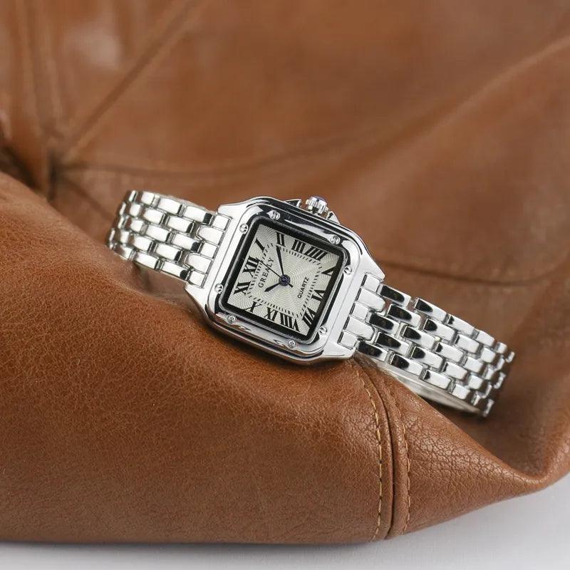 Women's Square Watch with Roman Numerals