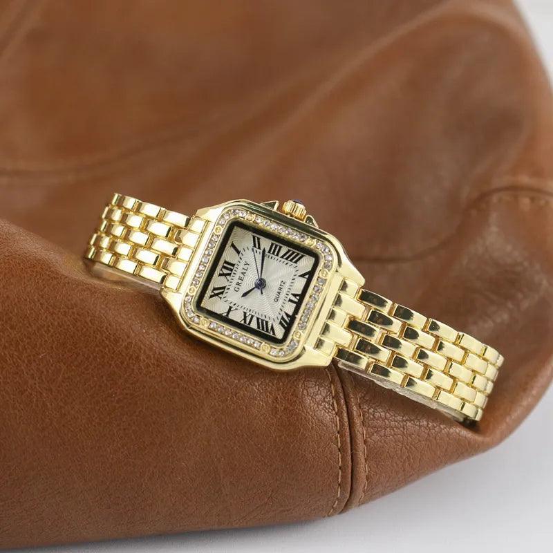 Women's Square Watch with Roman Numerals