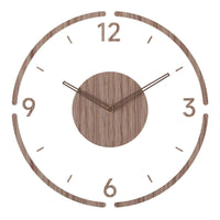 Wooden Wall Clock in Scandinavian Design, Minimalist